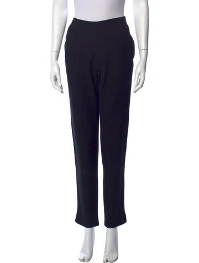 Pre-owned Prada Virgin Wool Straight Leg Pants In Blue