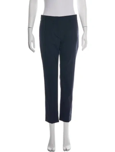 Pre-owned Prada Virgin Wool Straight Leg Pants In Blue