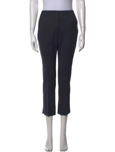 Pre-owned Prada Virgin Wool Straight Leg Pants In Blue