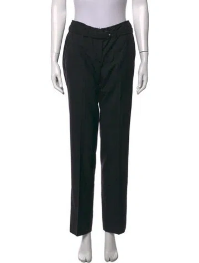 Pre-owned Prada Virgin Wool Straight Leg Pants In Blue