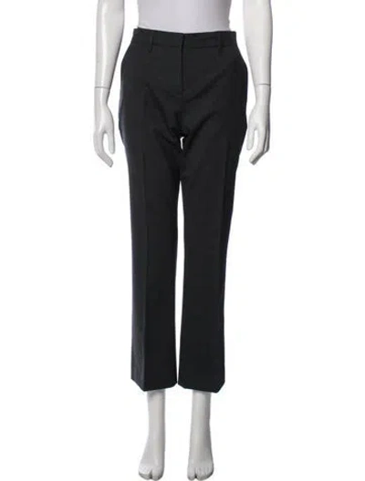 Pre-owned Prada Virgin Wool Straight Leg Pants In Blue