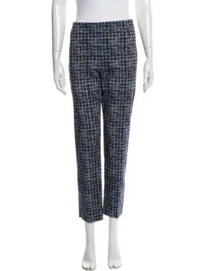 Pre-owned Prada Virgin Wool Straight Leg Pants In Blue
