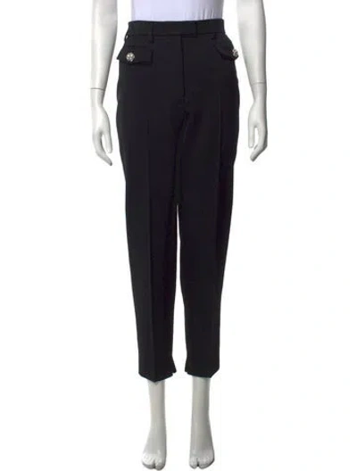 Pre-owned Prada Virgin Wool Straight Leg Pants In Blue