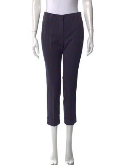 Pre-owned Prada Virgin Wool Straight Leg Pants In Brown