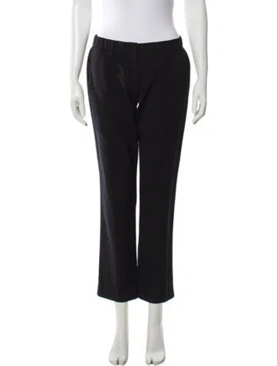 Pre-owned Prada Virgin Wool Straight Leg Pants In Gray