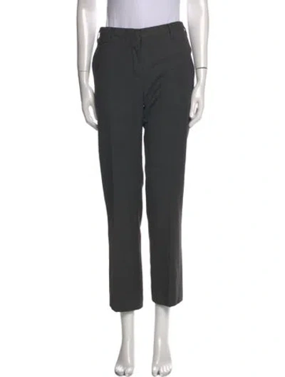 Pre-owned Prada Virgin Wool Straight Leg Pants In Gray