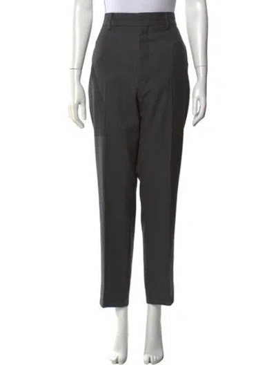 Pre-owned Prada Virgin Wool Straight Leg Pants In Gray