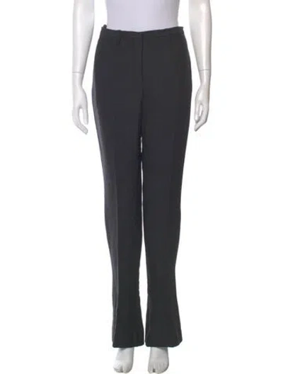 Pre-owned Prada Virgin Wool Straight Leg Pants In Gray