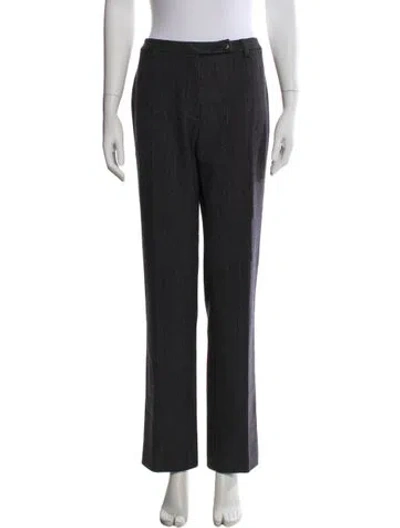 Pre-owned Prada Virgin Wool Straight Leg Pants In Gray