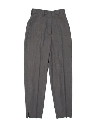 Pre-owned Prada Virgin Wool Straight Leg Pants In Gray