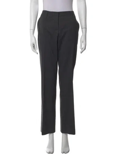 Pre-owned Prada Virgin Wool Straight Leg Pants In Gray
