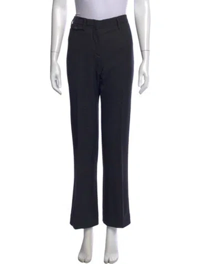 Pre-owned Prada Virgin Wool Straight Leg Pants In Gray