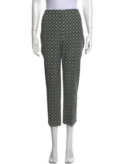 Pre-owned Prada Virgin Wool Straight Leg Pants In Green