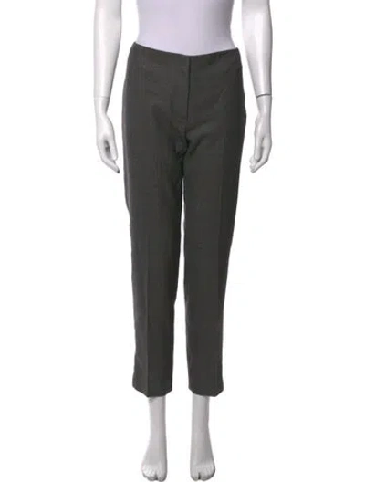 Pre-owned Prada Virgin Wool Straight Leg Pants In Grey
