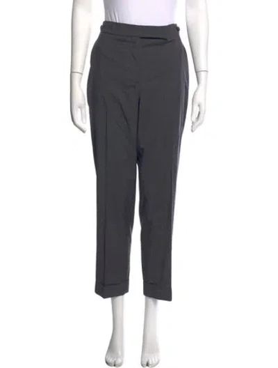 Pre-owned Prada Virgin Wool Straight Leg Pants In Grey
