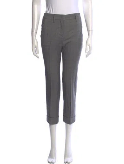 Pre-owned Prada Virgin Wool Straight Leg Pants In Grey