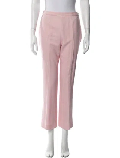 Pre-owned Prada Virgin Wool Straight Leg Pants In Pink