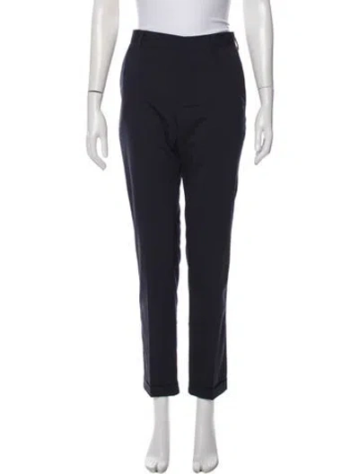 Pre-owned Prada Virgin Wool Straight Leg Pants W/ Tags In Brown