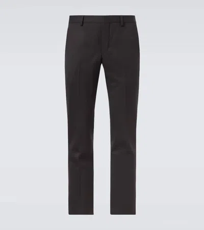 Prada Virgin Wool Straight Pants In Blue