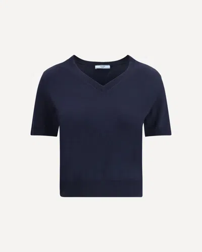Prada Virgin Wool Sweater In Blue