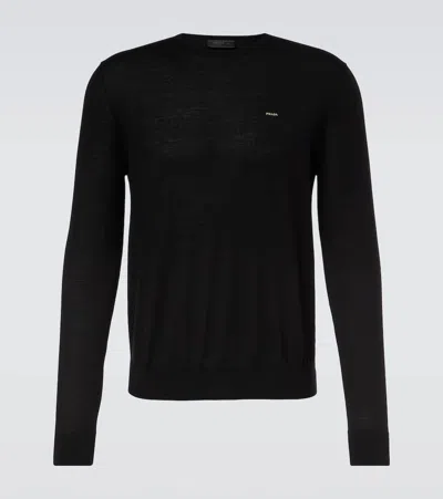 Prada Virgin Wool Sweater In Black