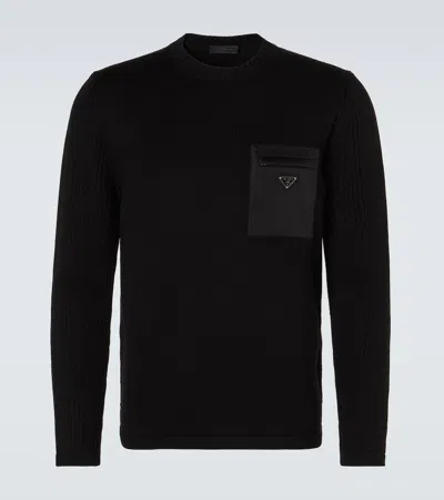 Prada Virgin Wool Sweater In Black