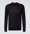Prada Virgin Wool Sweater In Blue