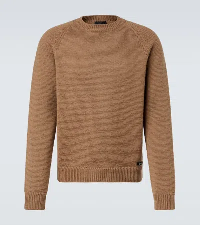 Prada Virgin Wool Sweater In Brown