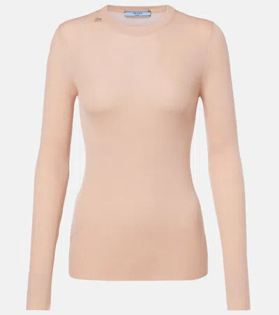 Prada Virgin Wool Sweater In Pink