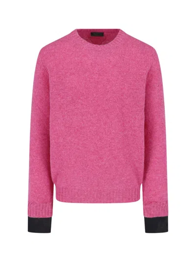 Prada Virgin Wool Sweater In Pink