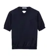 Prada Cut-out Logo Sweater In Blue