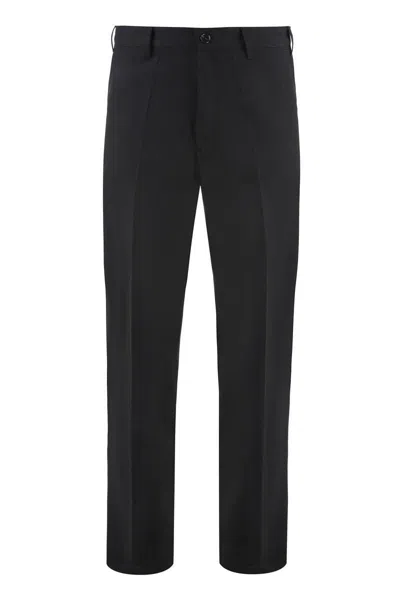 Prada Virgin Wool Trousers In Black