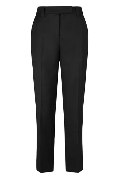Prada Virgin Wool Trousers In Gray