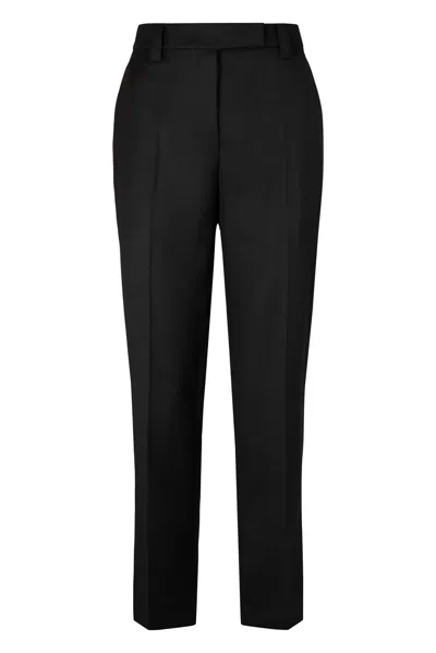 Prada Virgin Wool Trousers In Black