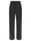 Prada Triangle-patch Pleat-detailed Trousers In Gray