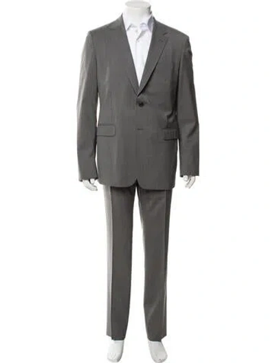 Pre-owned Prada Virgin Wool Two-piece Blazer In Grey