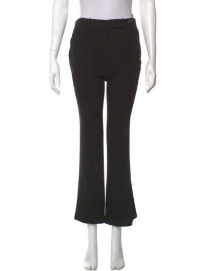 Pre-owned Prada Virgin Wool Wide Leg Pants In Black