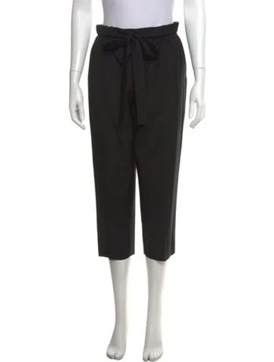 Pre-owned Prada Virgin Wool Wide Leg Pants In Black