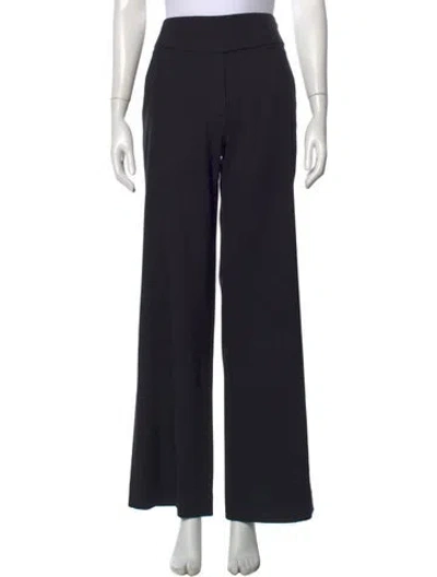 Pre-owned Prada Virgin Wool Wide Leg Pants In Black