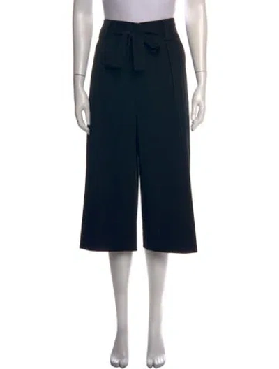 Pre-owned Prada Virgin Wool Wide Leg Pants In Black