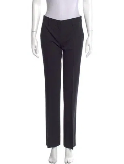 Pre-owned Prada Virgin Wool Wide Leg Pants In Blue