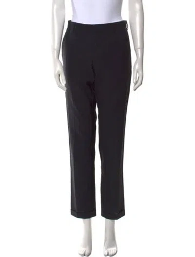 Pre-owned Prada Virgin Wool Wide Leg Pants In Blue