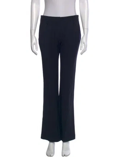 Pre-owned Prada Virgin Wool Wide Leg Pants In Blue