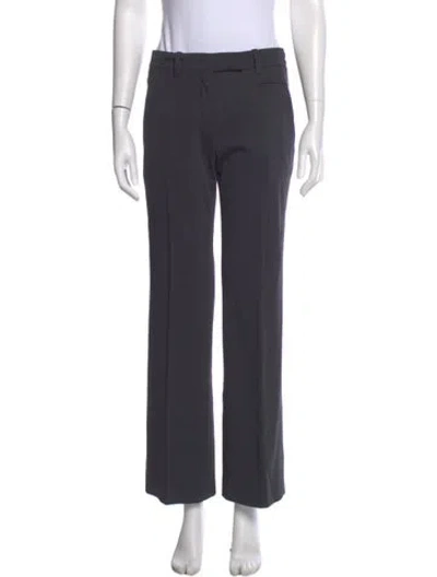 Pre-owned Prada Virgin Wool Wide Leg Pants In Gray