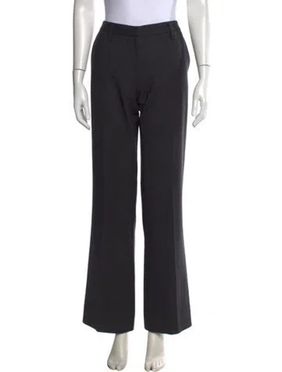Pre-owned Prada Virgin Wool Wide Leg Pants In Gray