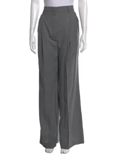 Pre-owned Prada Virgin Wool Wide Leg Pants W/ Tags In Grey