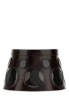 Prada Visor Brown In Leather And Plexiglass