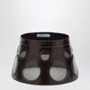 Prada Visor Brown In Leather And Plexiglass Women In Black