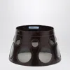 Prada Visor Brown In Leather And Plexiglass Women In Brown
