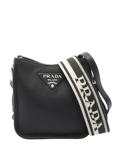 Pre-owned Prada Vit Daino Shoulder Bag In Black